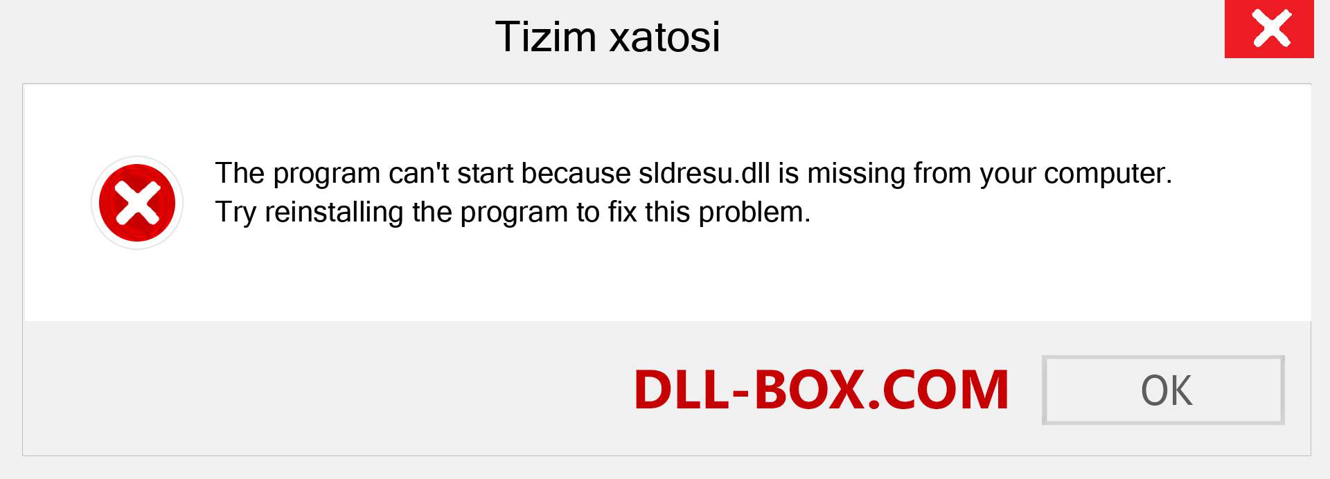 sldresu.dll fayli yo'qolganmi?. Windows 7, 8, 10 uchun yuklab olish - Windowsda sldresu dll etishmayotgan xatoni tuzating, rasmlar, rasmlar